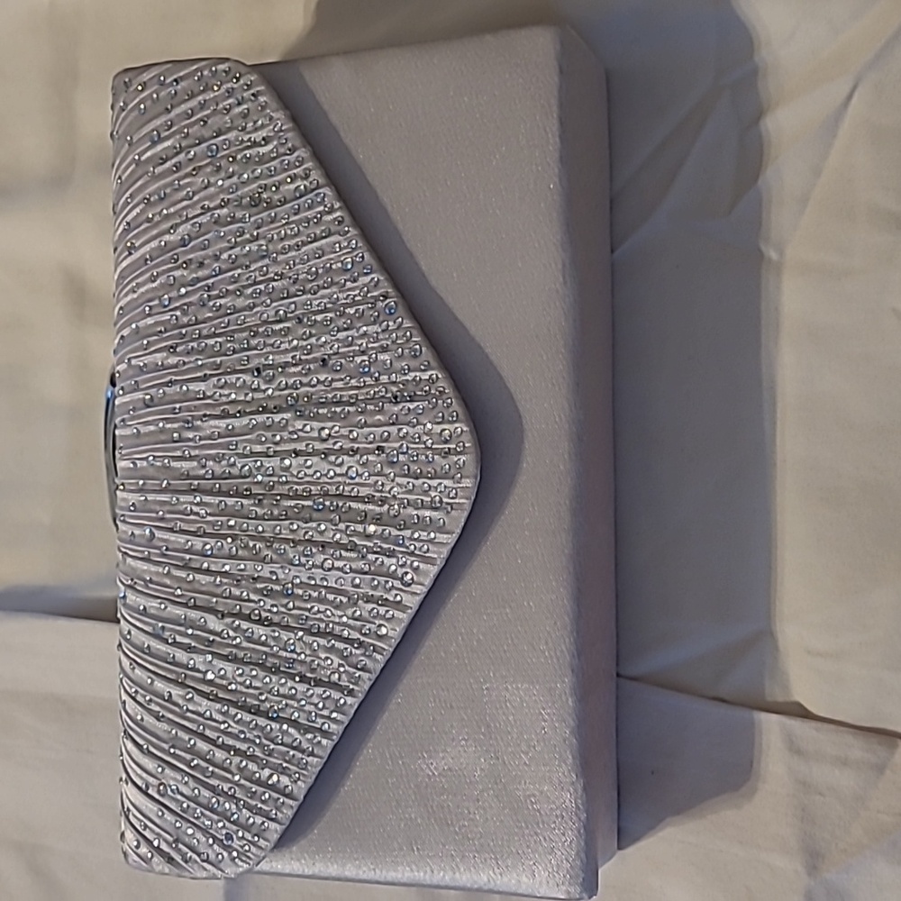 Silver Rhinestone Clutch Bag